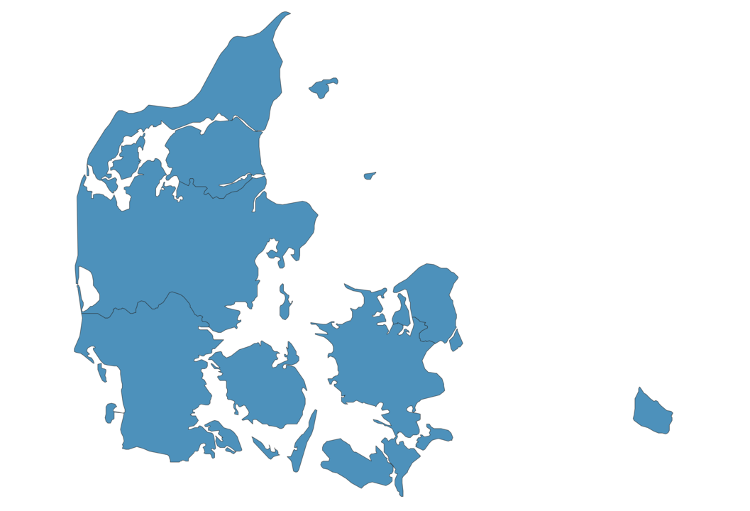 Interaktivt kort over retskredse i Danmark